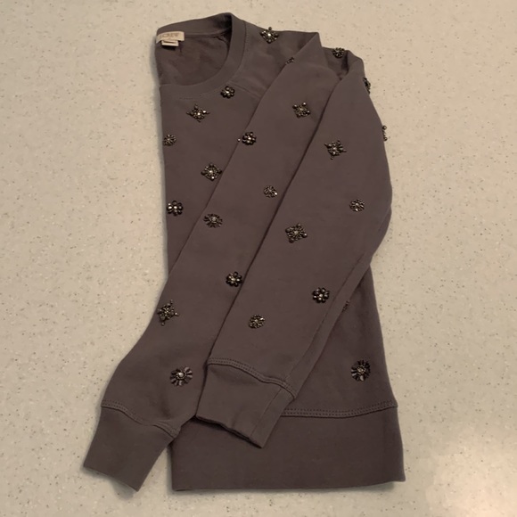 J. Crew Tops - JCrew Sweatshirt - Embellished w/ sequins size Womens XS